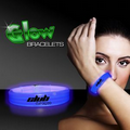 9" Deluxe Single Color Triple Wide Blue Glow Bracelet